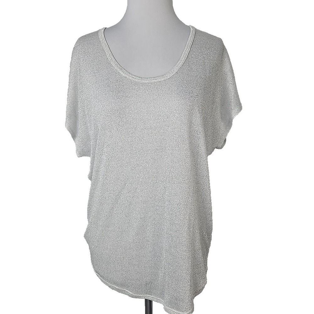 Two By Vince Camuto Silver Lightweight Knit Popover Top Size Small S